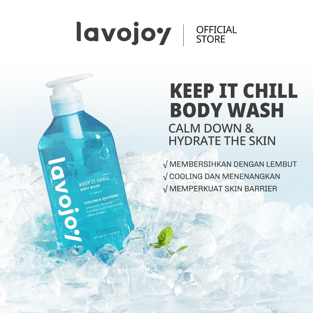 Lavojoy Keep It Chill Body Wash 300ml | Calm Down And Hydrate Skin | Sabun Mandi Cair | Sensasi Dingin | Menenangkan Kulit | Memperkuat Skin Barrier | Ceramide + Centella Asiatica + Mint Extracts