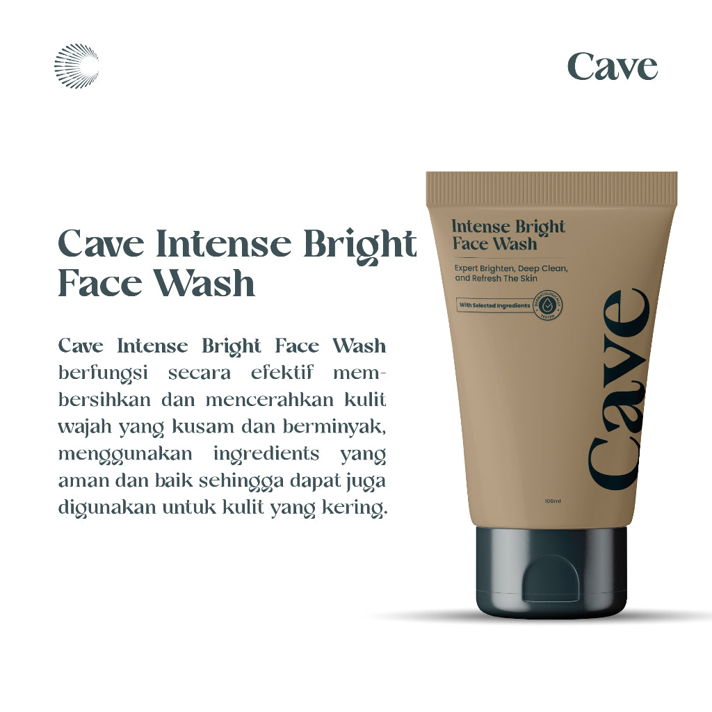 Cave Intense Bright Face Wash - Sabun Cuci Muka Pembersih Wajah Pria Untuk Membantu Melembabkan & Mencerahkan