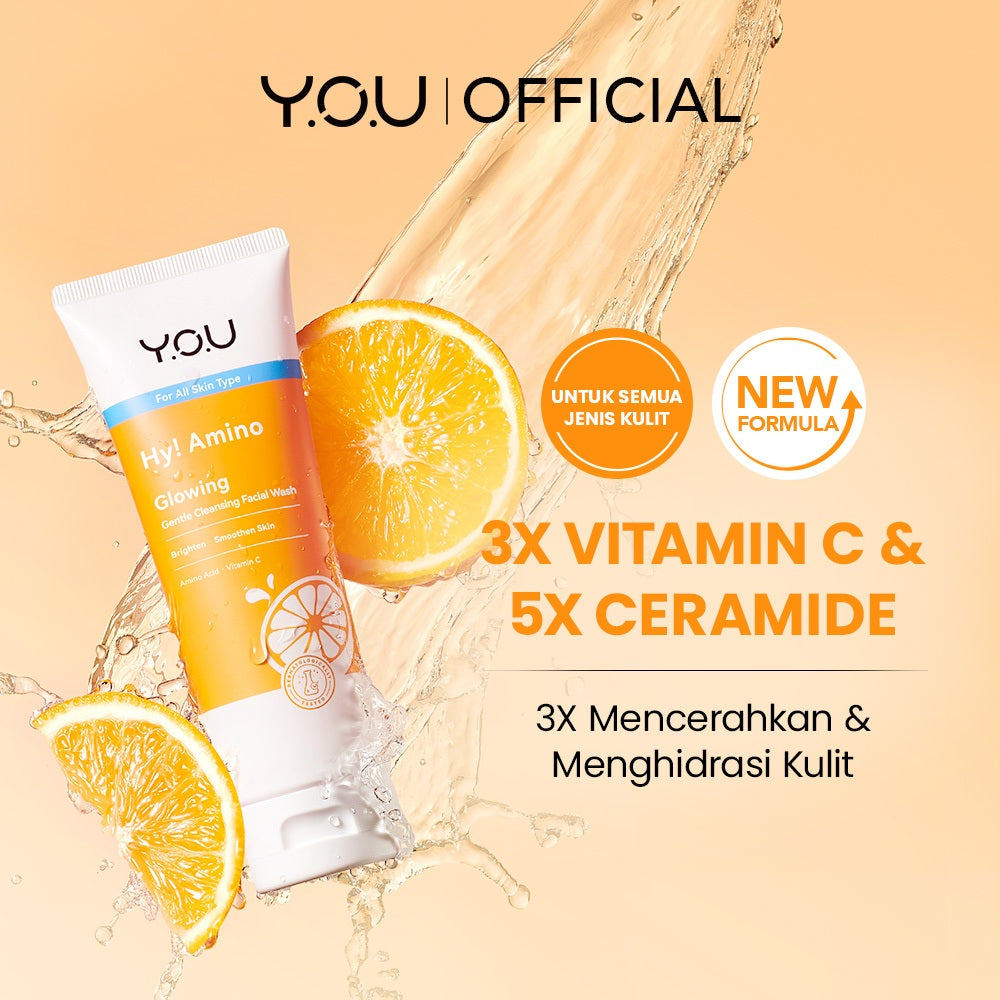 YOU Hy! Amino Facial Wash 100g Anti Acne, Hydrating, Brightening, Oil Control Sabun Cuci Muka