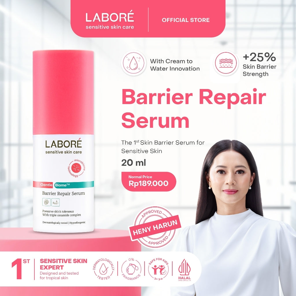 LABORÉ GentleBiome Barrier Repair Serum - Triple Ceramide Complex, Serum untuk Kulit Sensitif & Memperbaiki Skin Barrier - 7 ml