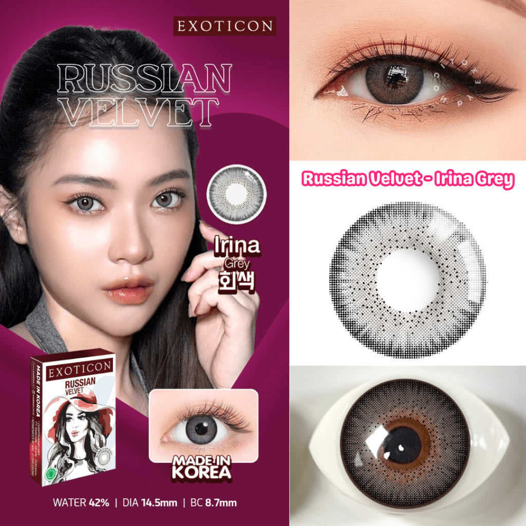 Exoticon Softlens Grey Series I Irina | Selena | New A+ Grey | Jamilla Tiara | Exo Color Luv Grey