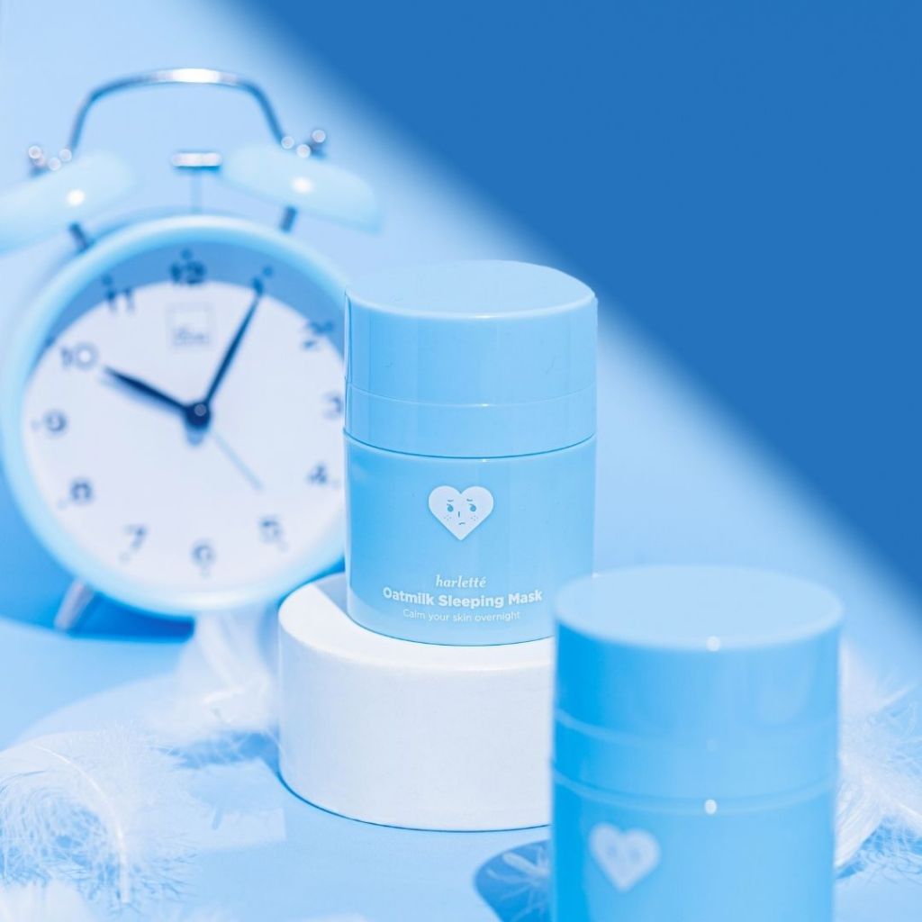 Harlette Oatmilk Sleeping Mask | Acne Prone, Dry, Combination, Troubled Skin, Melembapkan, Hydrating, Night Cream, Moisturizer, Moisturiser, Skincare