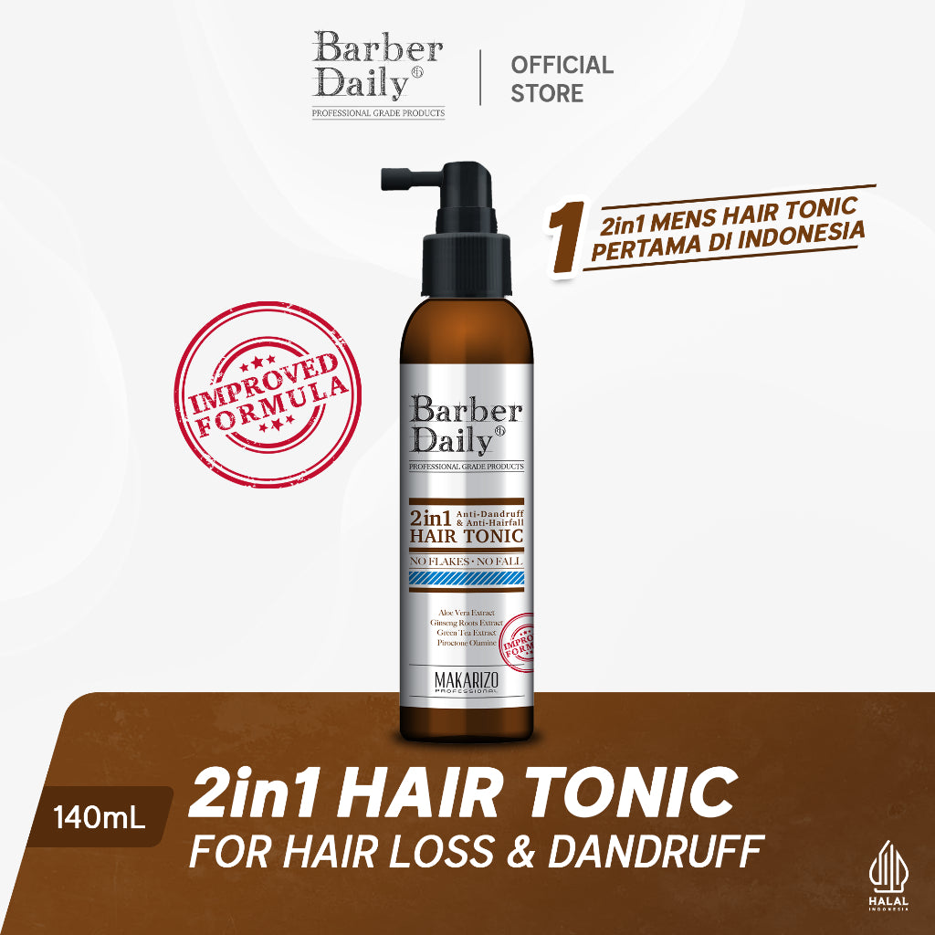 Makarizo Barber Daily Alpha Boost Pack - Hair Tonic + Face Wash