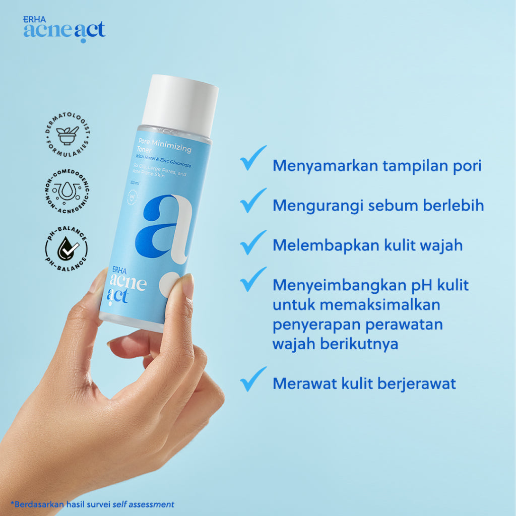 ERHA Acneact Pore Minimizing Toner 100ml - Toner Kulit Minyak Berjerawat Pori Besar| BHA