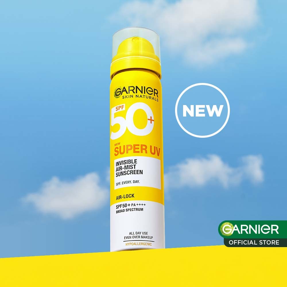 GARNIER Super UV Invisible Air-Mist Sunscreen SPF50+ PA++++ 75 ml | Sunscreen Spray UV Mist Sun Shield Tabir Surya