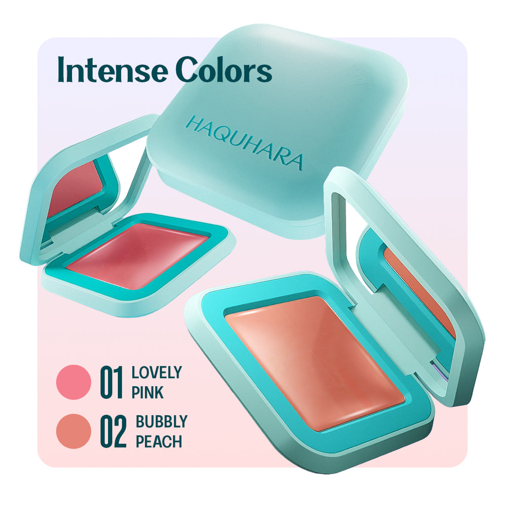 Haquhara Blushy Ever After Cream Blush / Blush On Cream / Perona Wajah Shades Pink / Peach