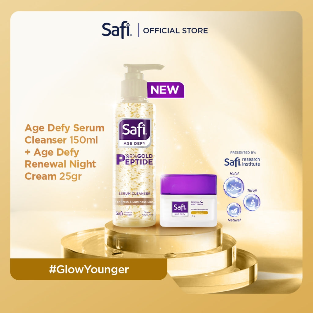 NEW! Safi Paket Revitalisasi Malam (Age Defy Serum Cleanser 150ml , Age Defy Night Cream 25gr)