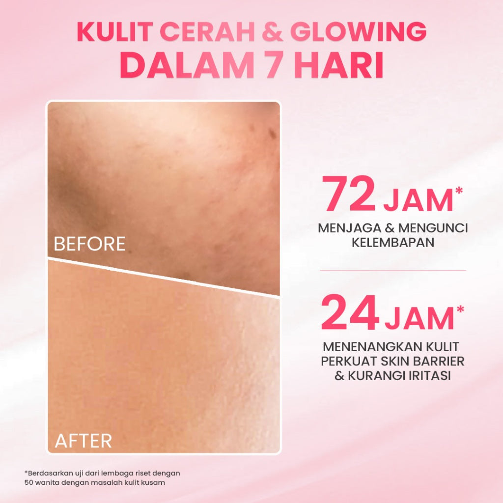 Hanasui Glow Expert Night Cream New Improved Formula - Gel Cream Ringan & Kunci Kelembaban Mencerahkan & Menghaluskan - Niacinamide & Genowhite
