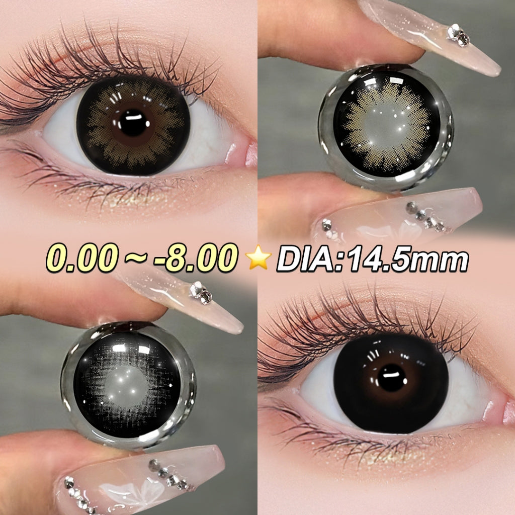 0.00 ~-8.00 Magister Softlens Minus 14.5m Lensa Kontak Minus Lensa Mata Besar Coklat Hitam 6 bulan 1 pasang