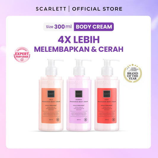 Scarlett Whitening Body Cream ( Happy, Jolly, Charming ) Melembabkan dan Mencerahkan Tubuh