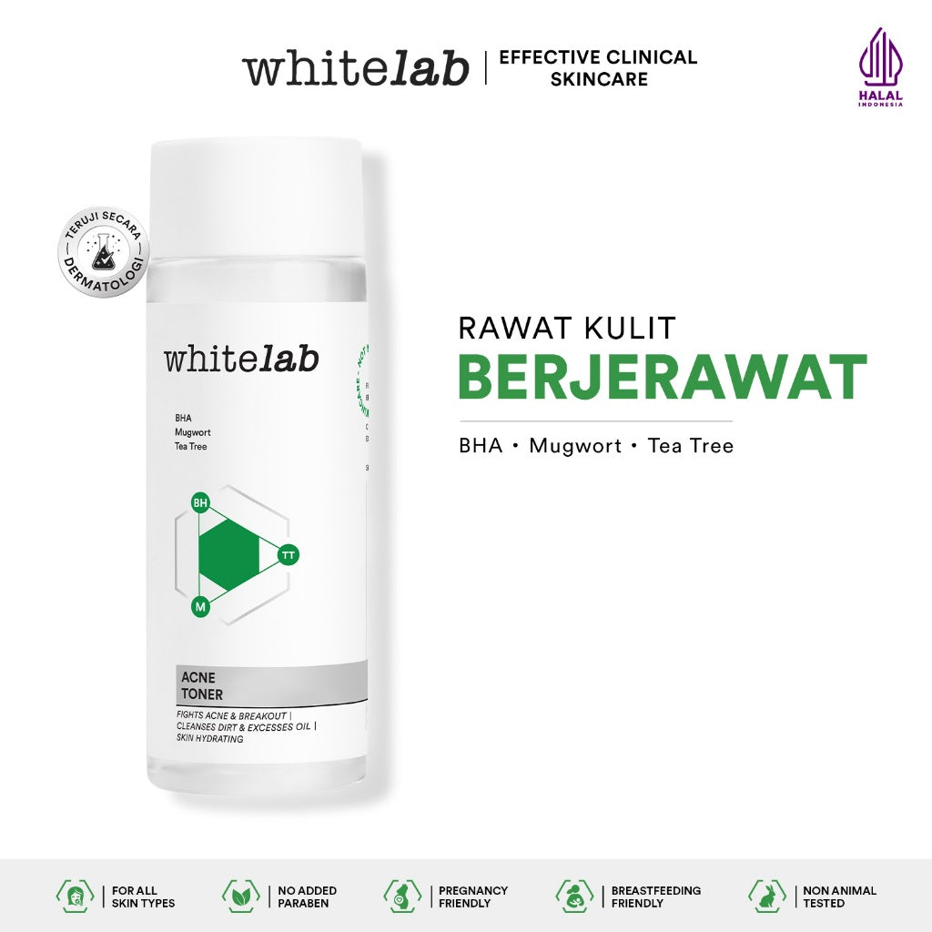 Whitelab 5 pcs Paket Acne Lengkap - Facial Wash, Toner, Serum, Moisturizer, Acne Cream Paket Skincare