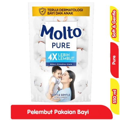 Molto Pure Pelembut & Pewangi Pakaian Konsentrat Bayi Soft & Gentle Refill 550 ml