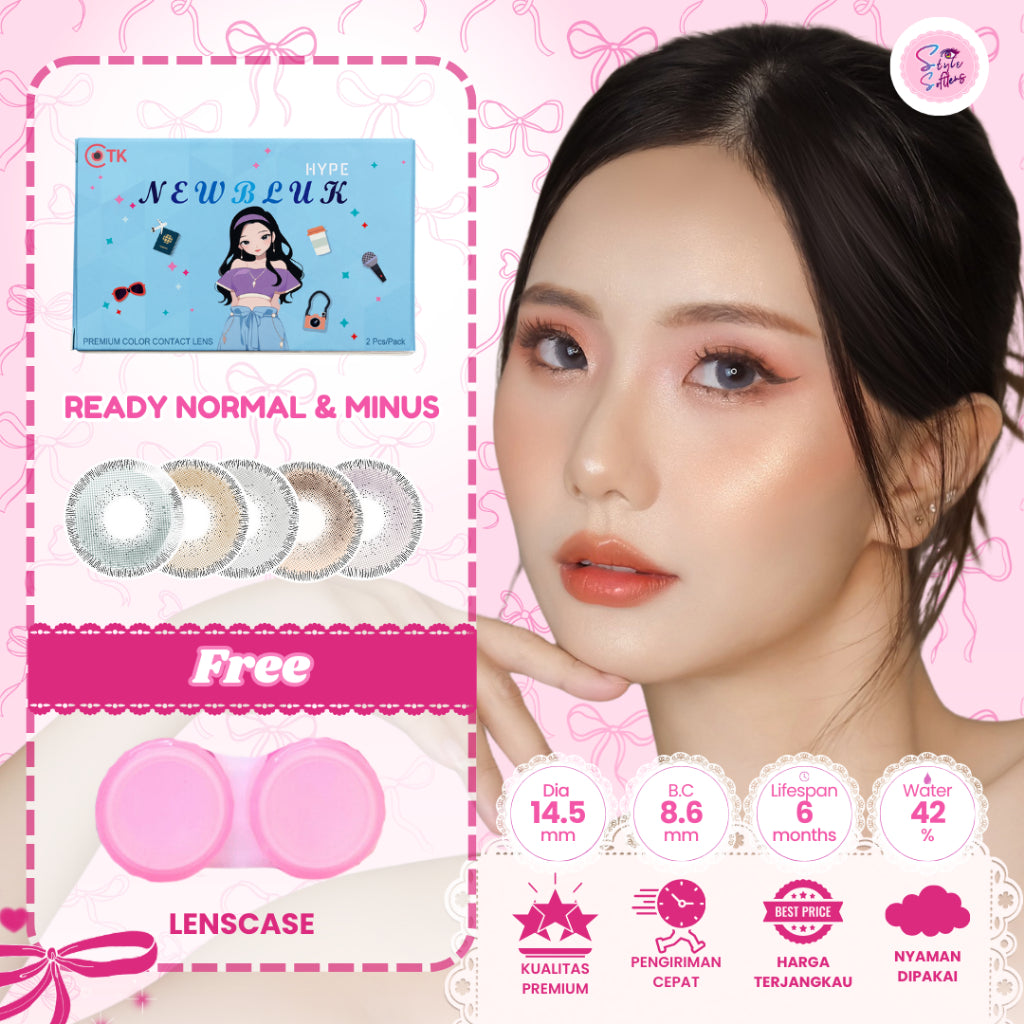 SOFTLENS NEWBLUK HYPE by CTK - Normal & Minus s/d -6.00 - Softlens Coklat Diameter Natural
