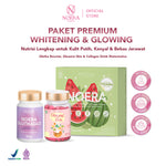 Noera Paket Premium Whitening & Glowing | Collagen Drink, Glow Me Skin, Glutha Booster | Improved Formula