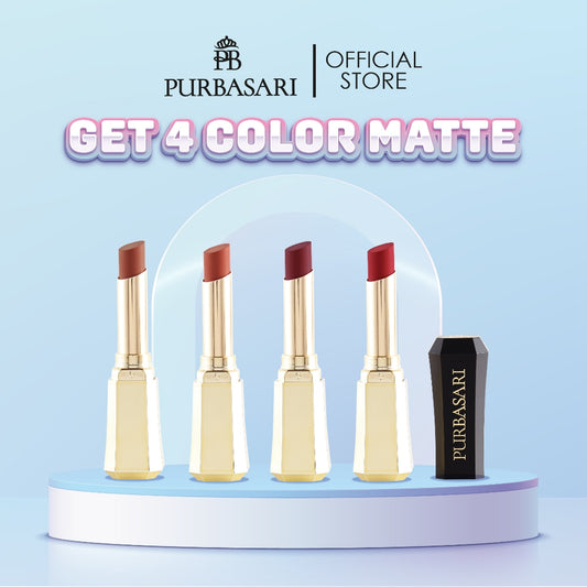 [ISI 4] Purbasari Lipstick Color Matte [Lebih Banyak Lebih Hemat] Matte Tahan Lama Pigmentasi Tinggi Ringan