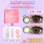 [0.00~-8.00] Magister Softlens Paket kombinasi Minus14.00mm-14.5mm Sepasang Softlens Free case