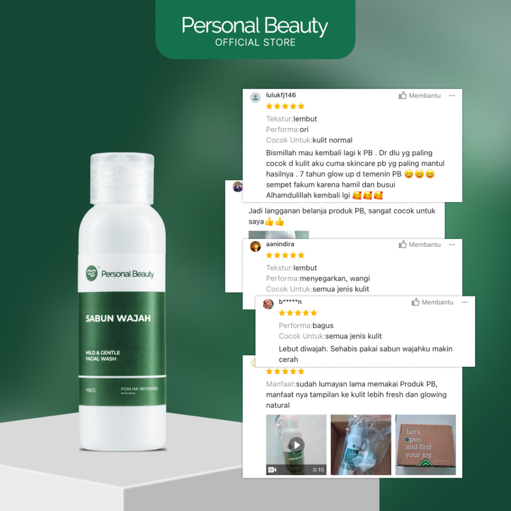Personal Beauty Sabun wajah Mild & Gentle Facial Wash Mencerahkan Wajah Secara Maksimal