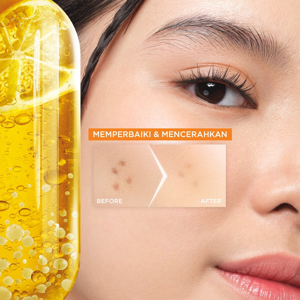 GARNIER Bright Complete Vitamin C Brightening Sleeping Mask Night Cream Krim Malam Mencerahkan 50 ml Moisturizer Tone Up Glowing Skincare - pelembab wajah pemutih wajah