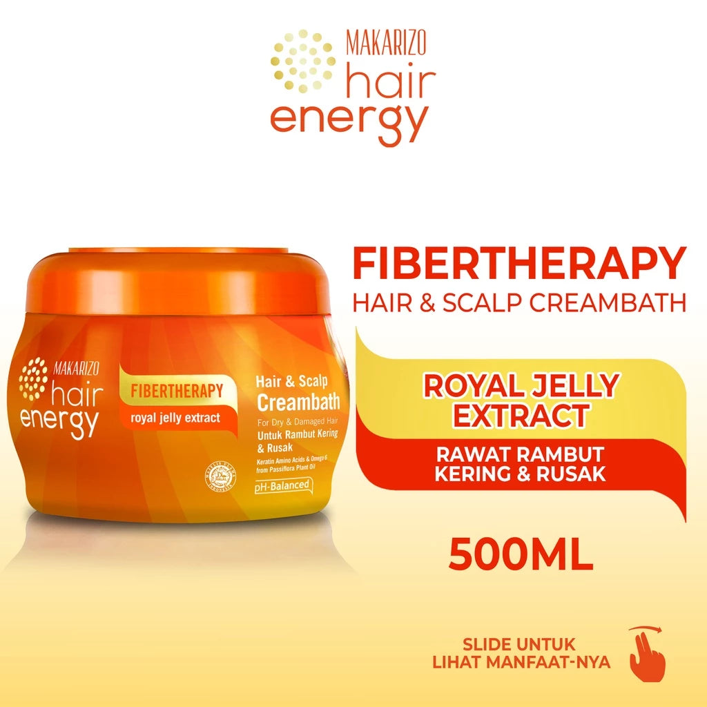 [PROMO] Makarizo Hair Energy Fibertherapy Hair & Scalp Creambath Royal Jelly 500 mL