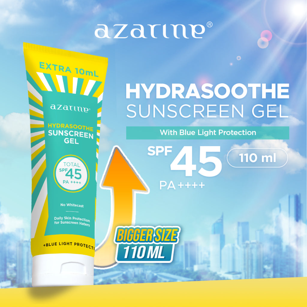 [BIGGER SIZE GEL]  Azarine Hydrasoothe Sunscreen Gel 45 PA++++ 110ml [LOLOS UJI INVIVO INVITRO] BEST SELLER sunscreen kulit berminyak berjerawat
