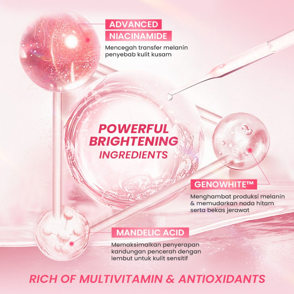 Hanasui Glow Expert Night Cream New Improved Formula - Gel Cream Ringan & Kunci Kelembaban Mencerahkan & Menghaluskan - Niacinamide & Genowhite