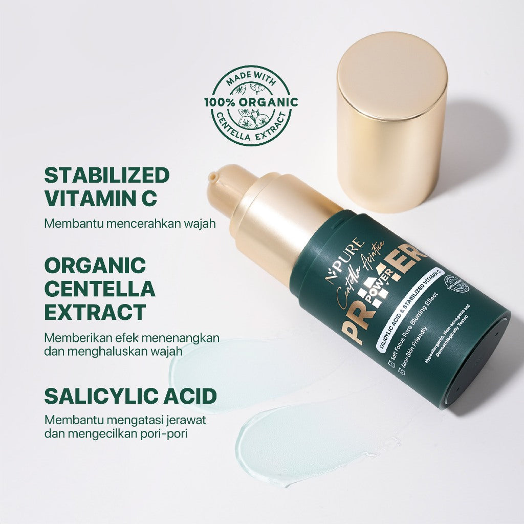 PRIMER BASE MAKEUP - NPURE Centella Asiatica Power Primer / Base Makeup / Blurring effect / Primer Kulit Berjerawat