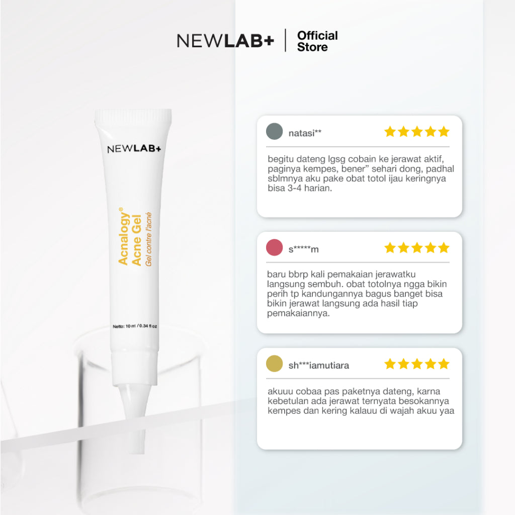 NEWLAB Acnalogy Acne Gel | Obat Totol Jerawat | Salep untuk Jerawat |Meredakan Acne Spot dan Bekasnya 15gr