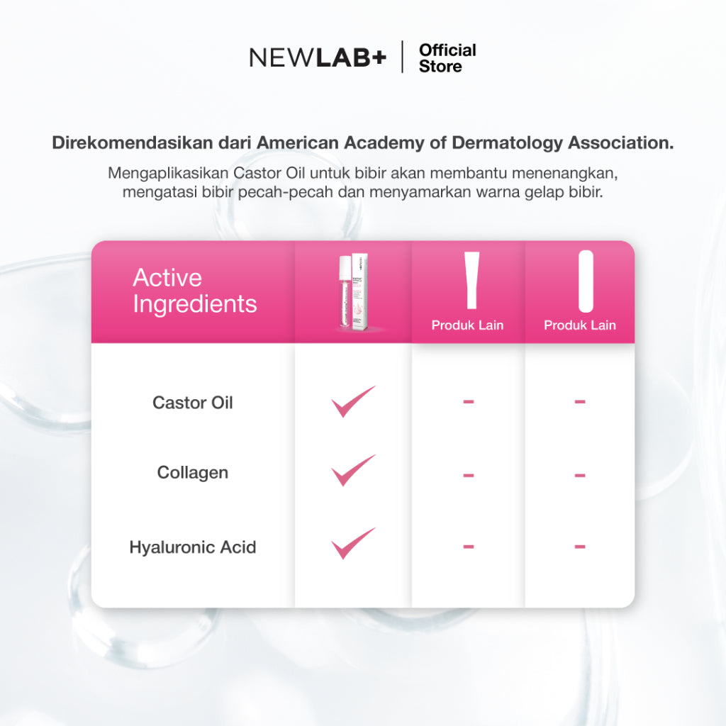 NEWLAB Paket 2 Botol Brightlogy Pink Lip Serum | Lip Care untuk Bibir Gelap | Serum Bibir Mencerahkan | Pelembap Bibir 8ml