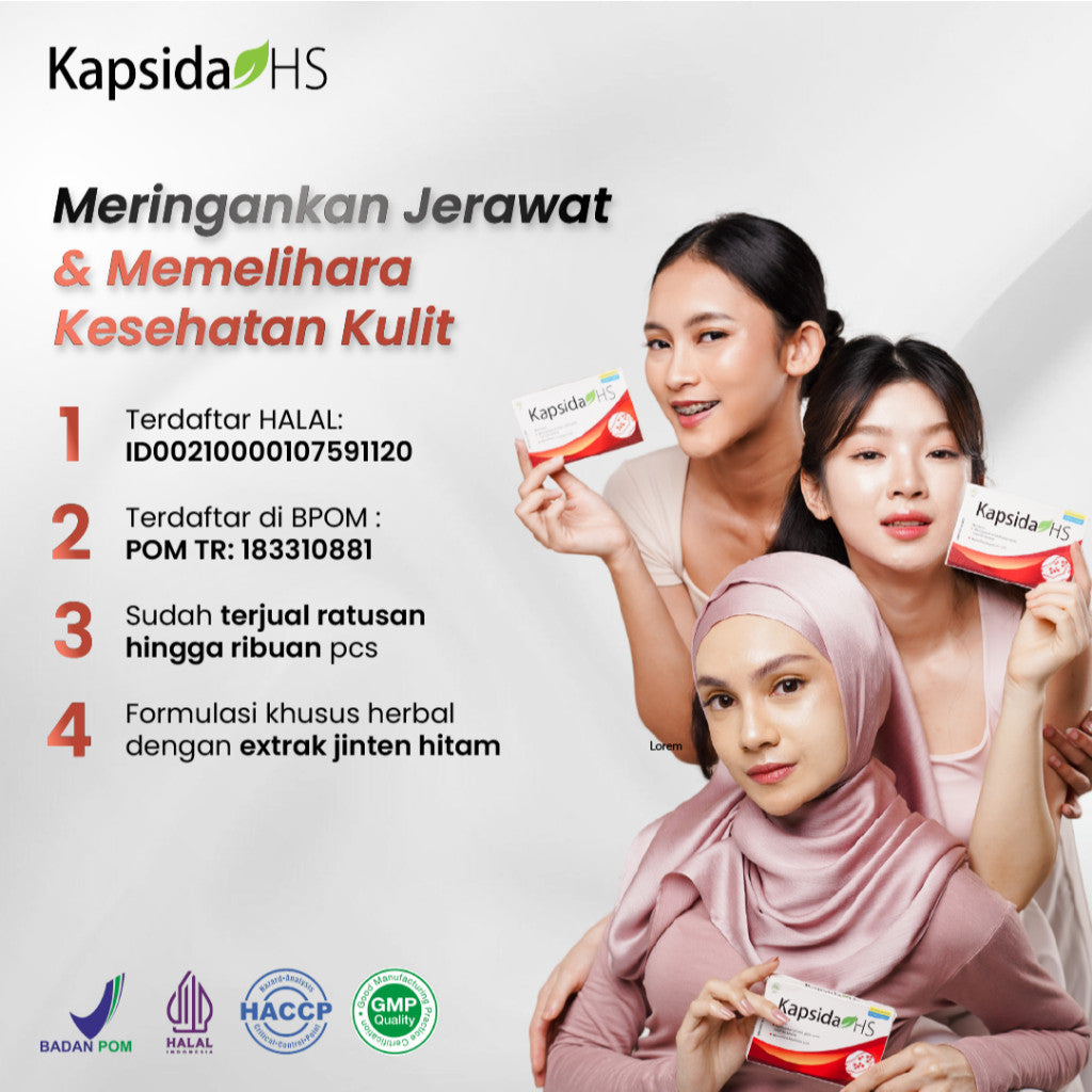 Kembang Bulan Kapsida HS 12 Kapsul FREE SCRUNCHIE KOREA - Obat Jerawat Gatal-gatal Kulit Bisul Alergi Bekas Jerawat Punggung dan Batu Ampuh untuk Kesehatan Kulit