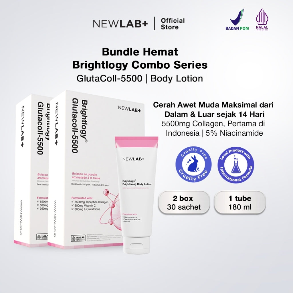 NEWLAB Brightlogy GlutaColl-5500 | Minuman Glutathione & Collagen Drink