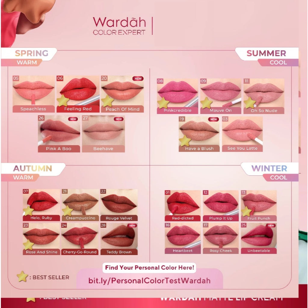 Wardah Exclusive Matte Lip Cream | Lipstik Matte Tahan Lama & Lembut di Bibir | Lip Cream Wardah 4g