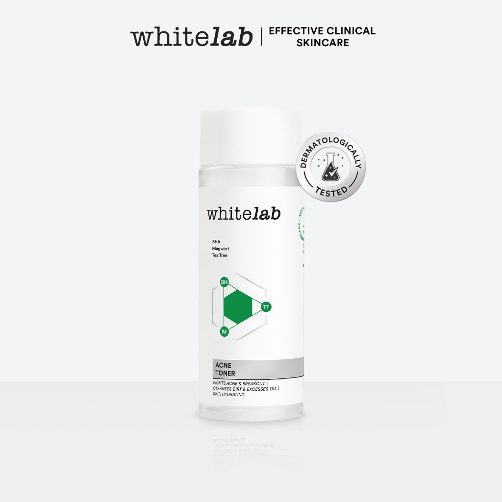 Whitelab Acne Toner - Toner Untuk Kulit Jerawat Menenangkan dan Mengontrol Minyak Berlebih dengan Bha, Mugwort & Tea Tree [BPOM]