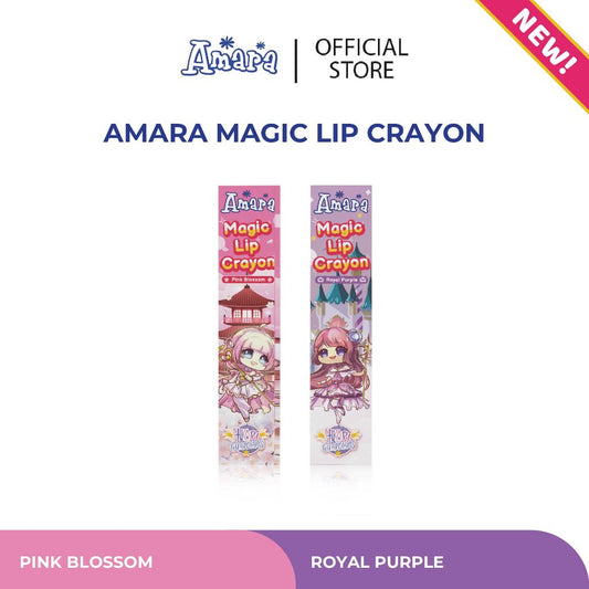 [ISI 1] Amara Magic Lip Crayon - Lipctick Anak BPOM Bibir Choco Merah Peach Orange