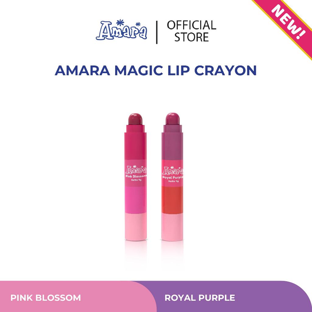 [ISI 1] Amara Magic Lip Crayon - Lipctick Anak BPOM Bibir Choco Merah Peach Orange