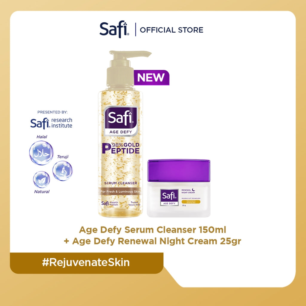 NEW! Safi Paket Revitalisasi Malam (Age Defy Serum Cleanser 150ml , Age Defy Night Cream 25gr)