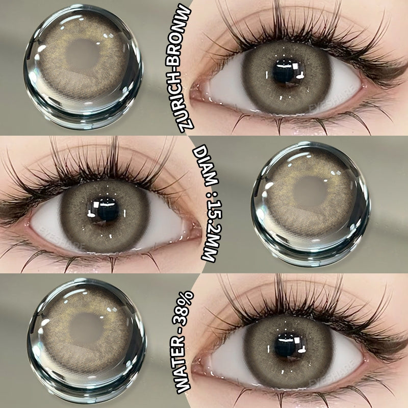 Eyeshare Softlens Wusu Black Brown Warna 14.2MM Lensa Kontak Natural Softlen