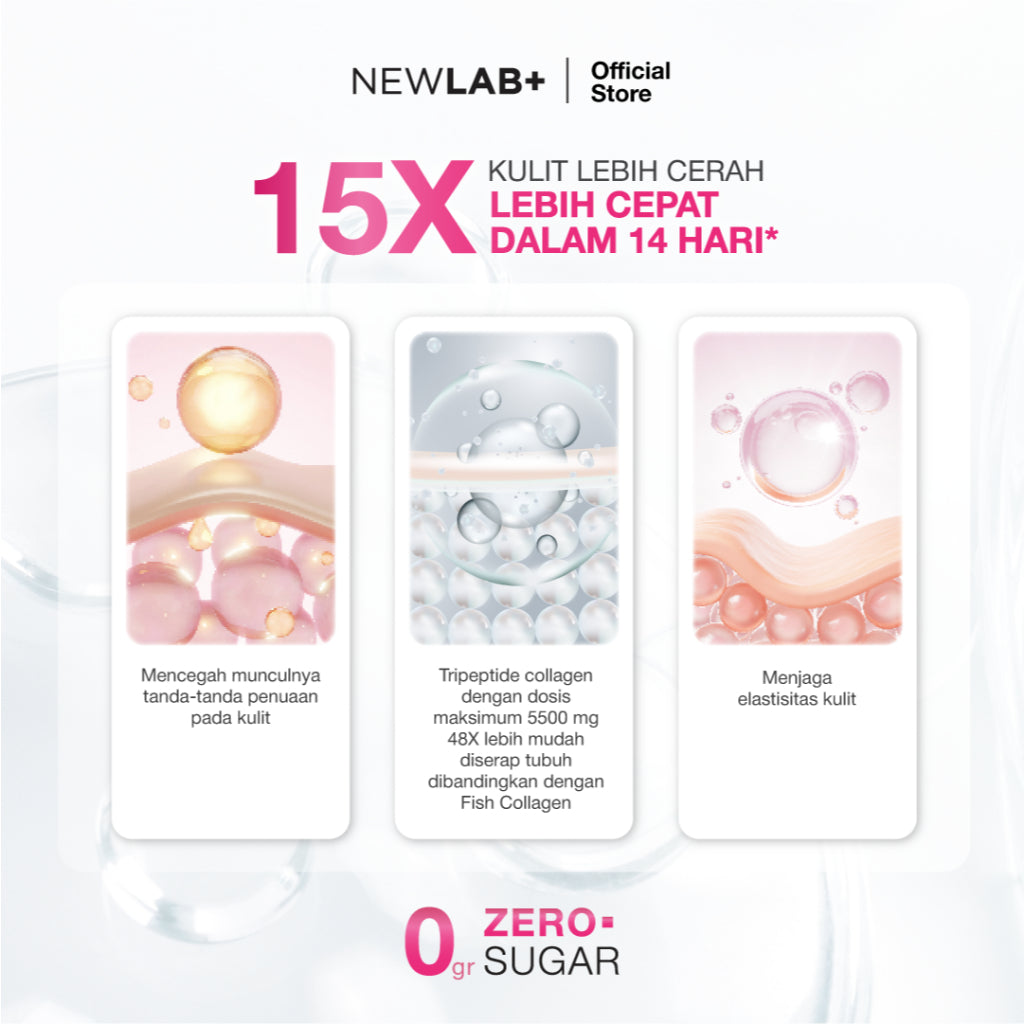 NEWLAB Brightlogy GlutaColl-5500 | Minuman Glutathione & Collagen Drink