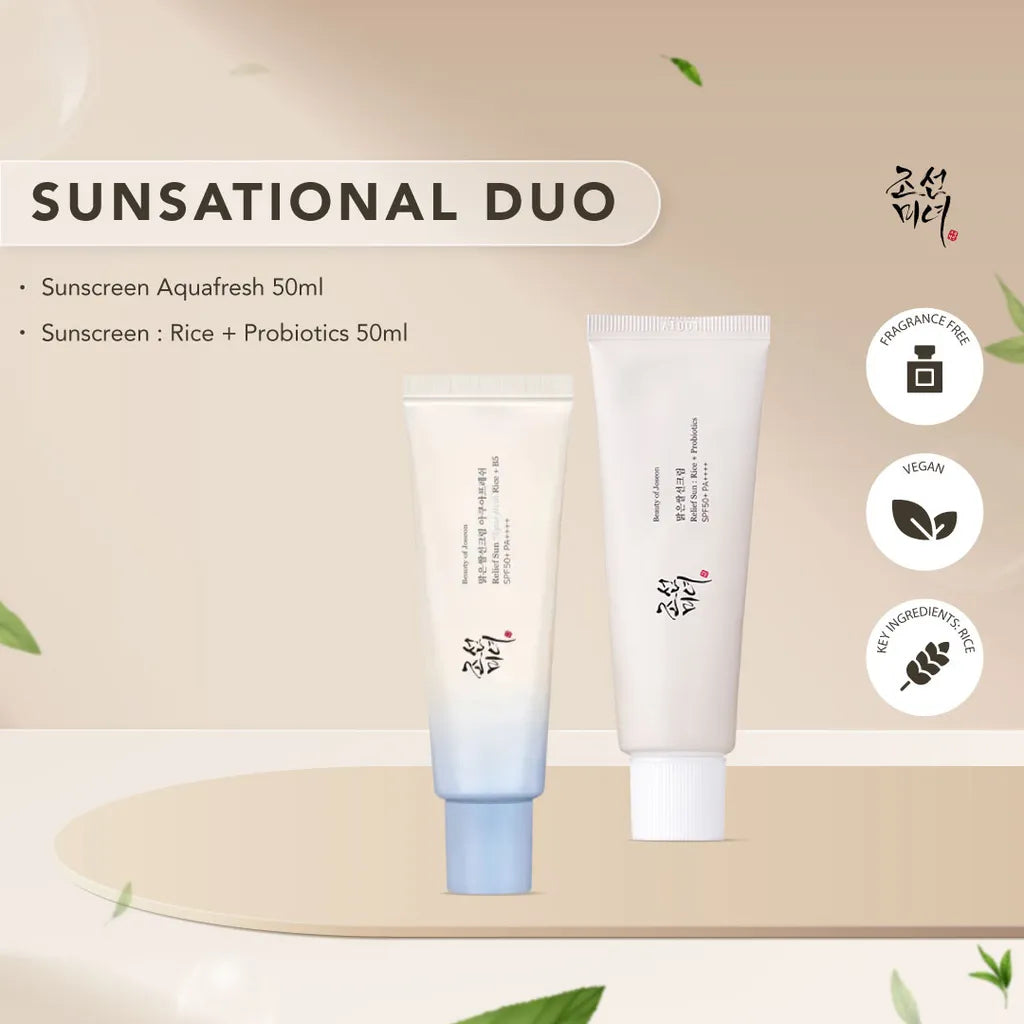 Beauty of Joseon Sunsational Duo (Aqua-fresh : Rice + B5 50ml & Rice + Probiotics 50ml)