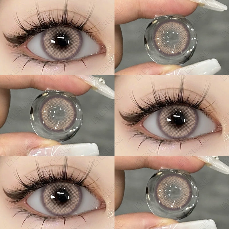 Eyeshare Gray Lensa Kontak 1Pasang 14.5mm Soflen Soflens Big eye Contact lens