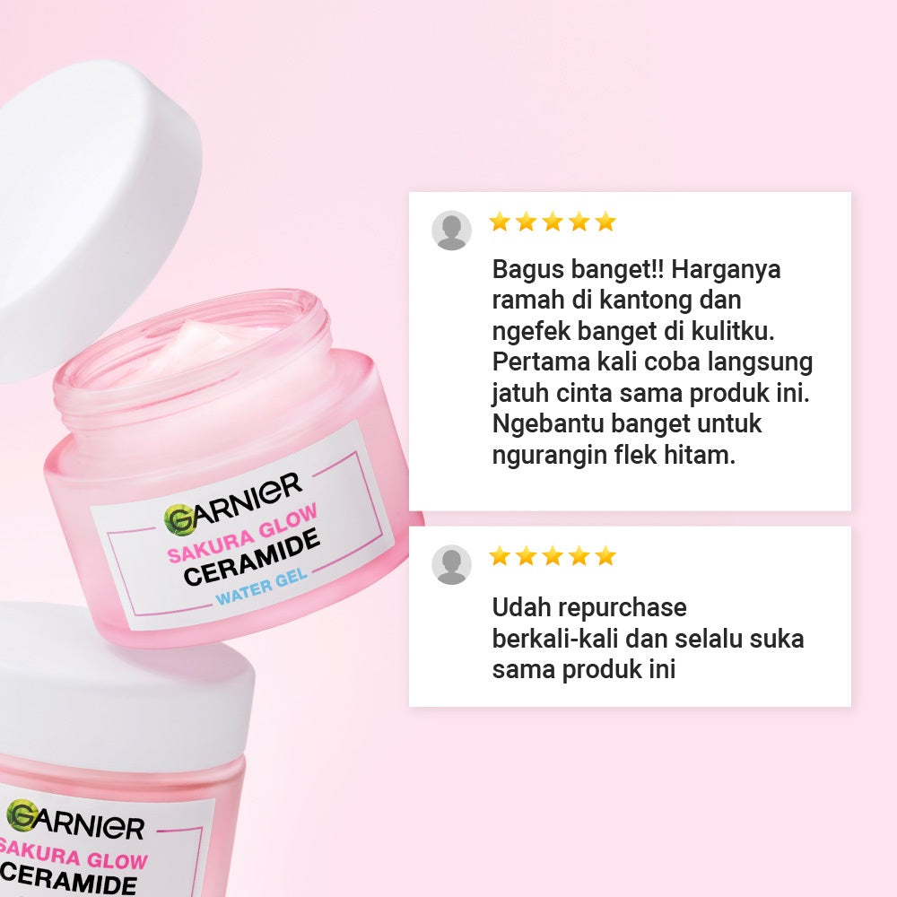 GARNIER Sakura Glow Ceramide Barrier Moisturizer Gel 50ml Skincare Water Gel Pelembab Ringan mencerahkan tone up pelembab wajah cream pemutih wajah glowing cepat