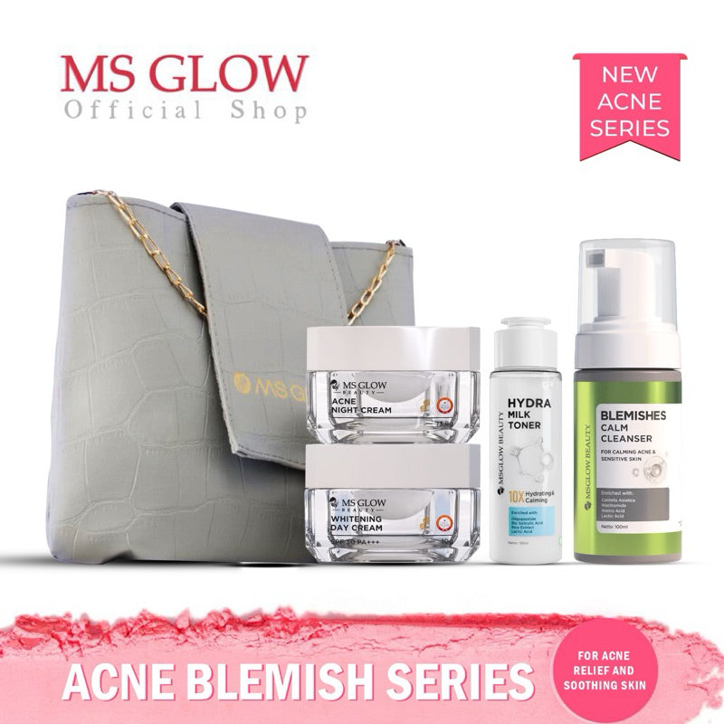 MS GLOW PAKET WAJAH  bonus produk & pouch