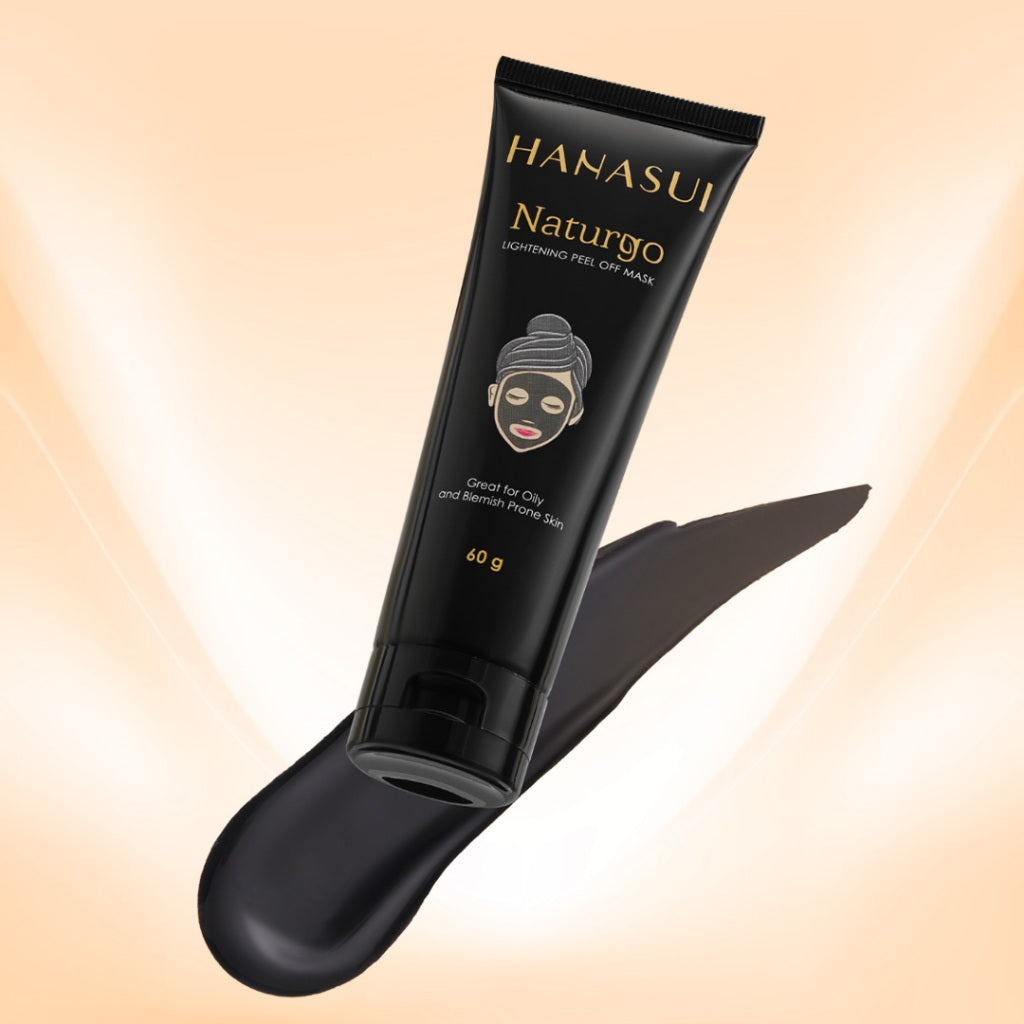 Hanasui Naturgo Black Peel Off Mask Tube - Masker Hitam Angkat Komedo & Sel Kulit Mati Bersih, Halus & Mencerahkan