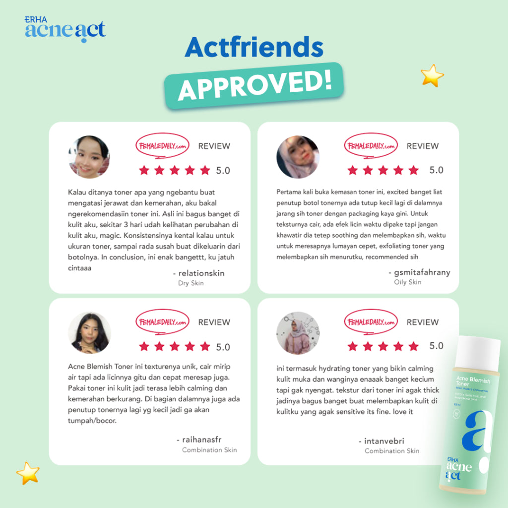 ERHA Acneact Witch Hazel & Chamomile Acne Blemish Toner 100 ml - Toner Wajah Berjerawat