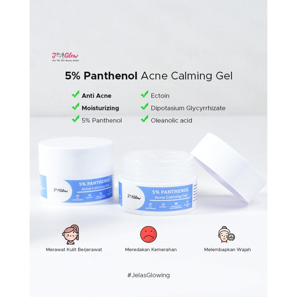 JGLOW Acne 5% Panthenol Calming Gel 10gr – Meredakan Iritasi & Jerawat | BPOM Halal