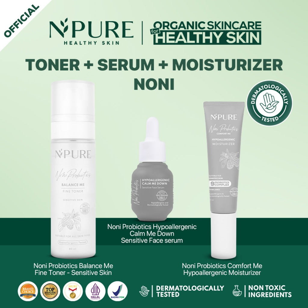 PAKET HEMAT 3PCS - NPURE BUNDLING Toner + Serum + Moisturizer / Cica Acne Care / Licorice Mencerahkan / Marigold Anti-Aging / Noni Skin Barrier - Sensitive skin / Kit Perawatan Kulit