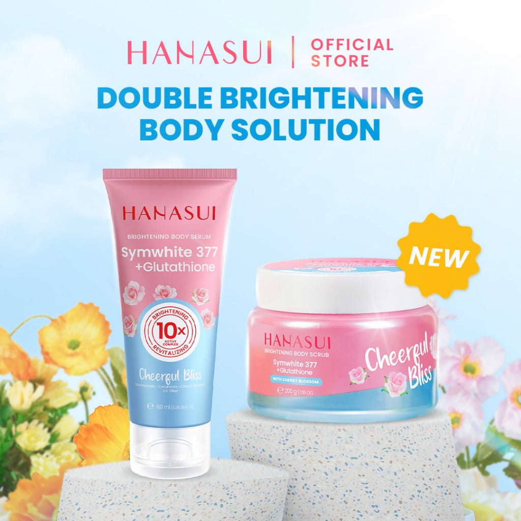 [Scrub] Hanasui Brightening Body Scrub - Mengangkat Sel Kulit Mati Halus Sehat Cerah Symwhite 377 Glutathione Niacinamide Ceramide