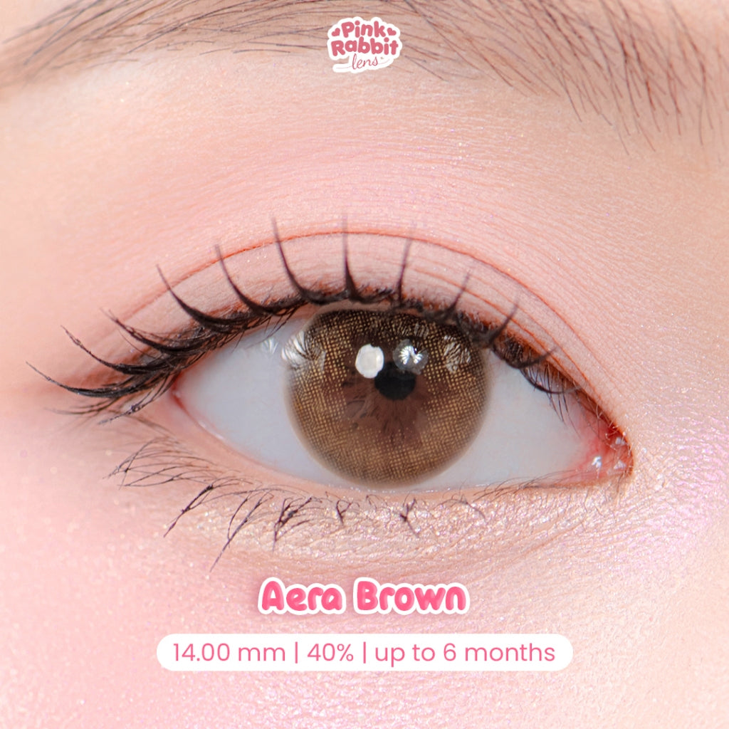 PINKRABBIT SOFTLENS AERA BROWN - Normal, Minus 0.5 S/D 10.00 (1PCS/Sebelah) / Softlens / Soft Lens / Lensa Kontak / Soflen / Softlens normal minus / Lensa mata / Softlense #softlensnyaman #softlensnyamanbikincantik