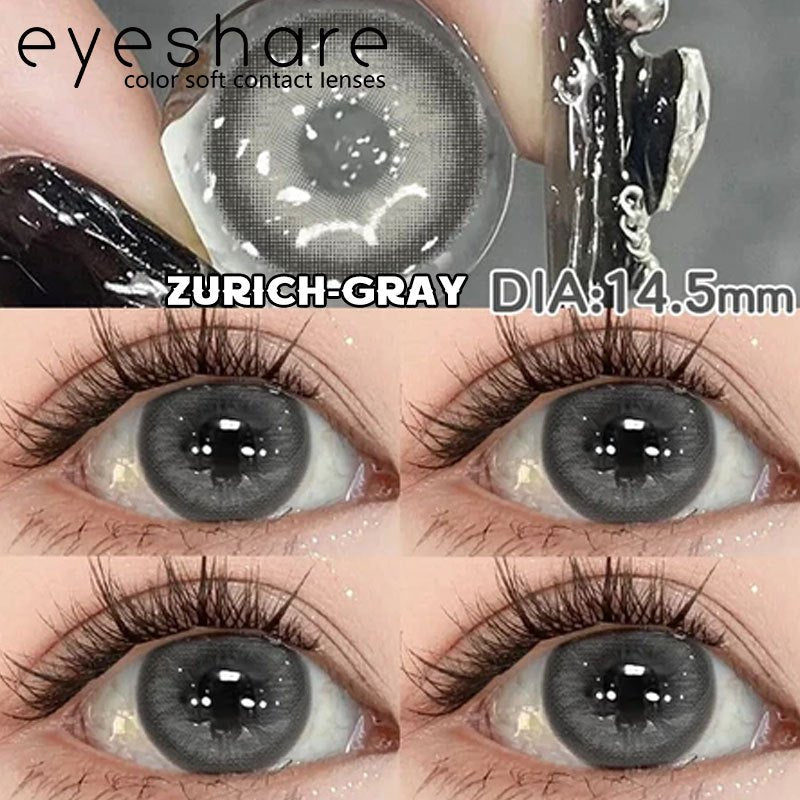 Eyeshare Barbie Softlens Gray Soft 14.2mm Color Contact Lens Yearly Use Big Eye Soflen