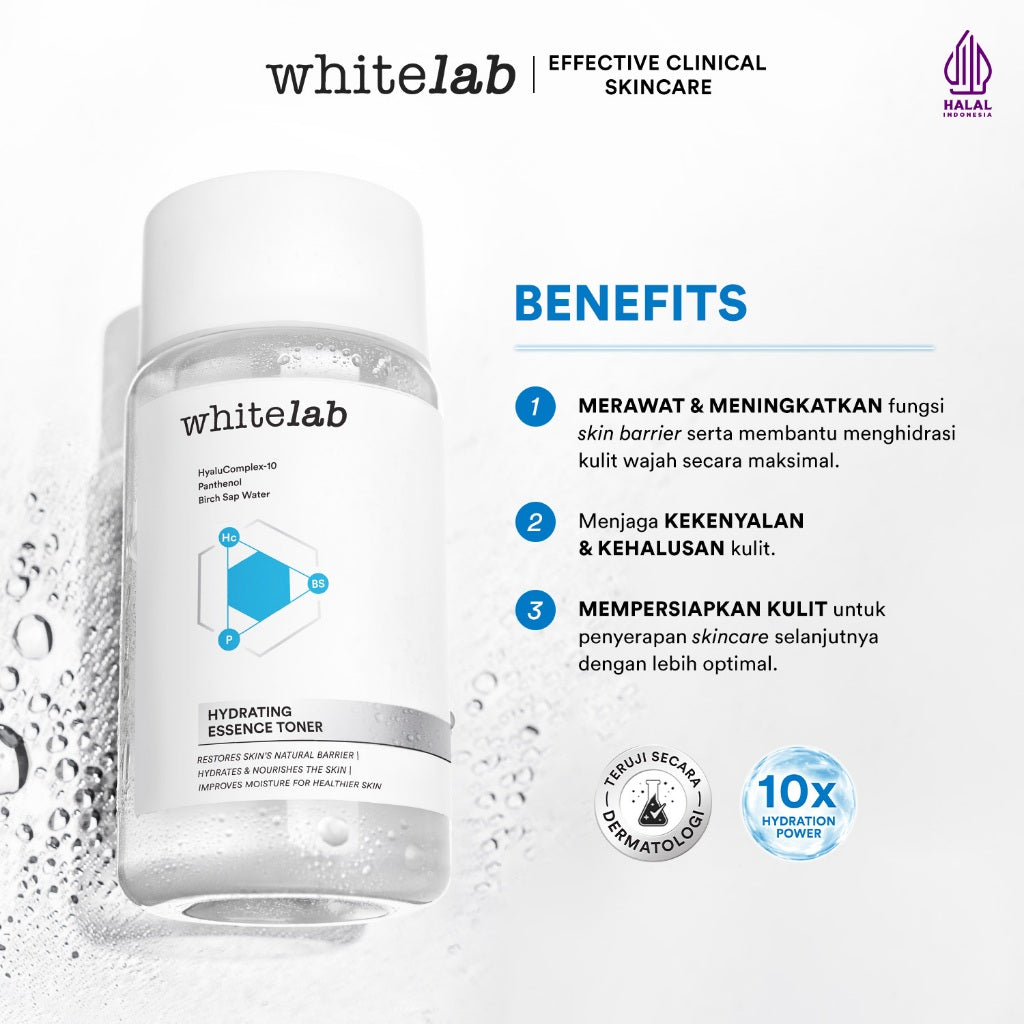 [BUY 1 GET 1] Whitelab Hydrating Essence Toner - Toner untuk Kulit Terhidrasi, Lembap, Kenyal dengan Hyaluronic & Panthenol [BPOM]