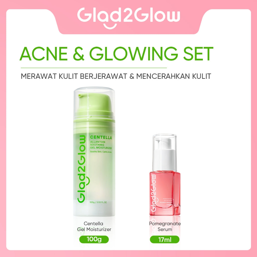 Glad2Glow Centella Water Gel Soothing Moisturizer Madeca Cream Berjerawat Acne Cica Pelembab Wajah 100g  Menenangkan kulit Mengurangi kemerahan Mengontrol minyak Mengobati kulit berjerawat Menjaga g2glow official store